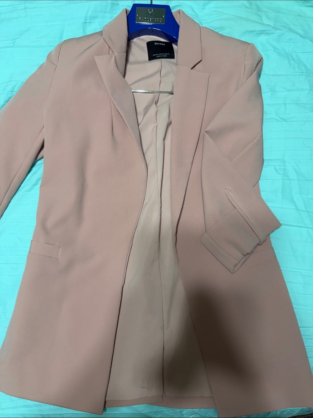 BERSHKA Blazer in Blush Pink
